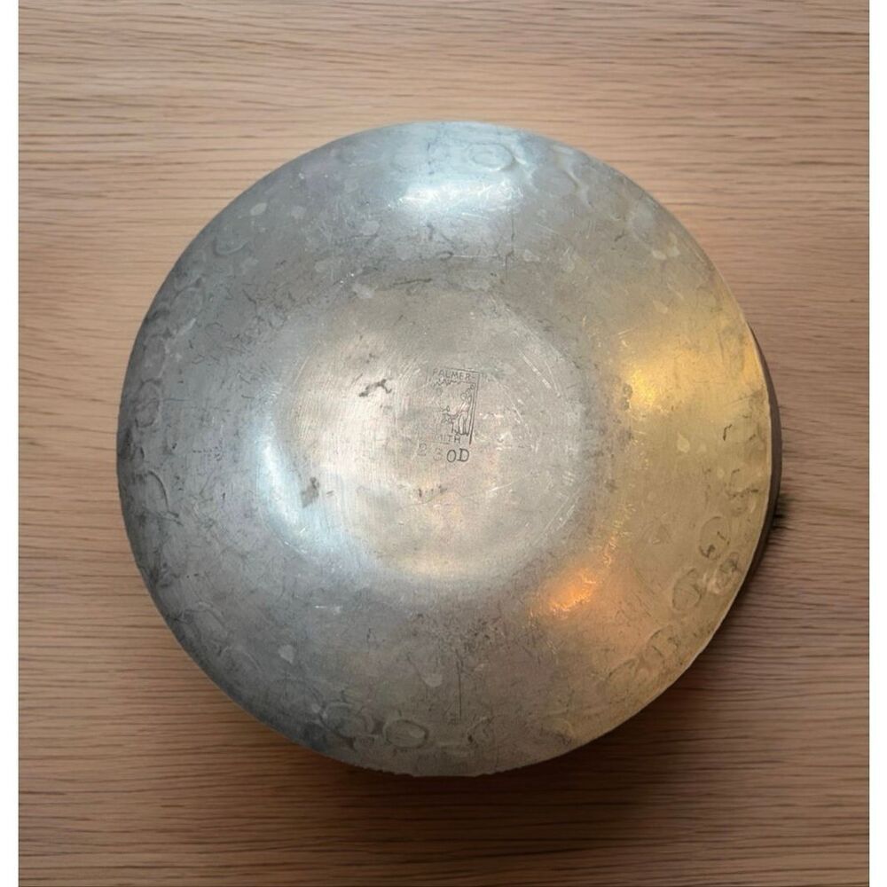 Palmer Smith Aluminum Bowl #230 Floral Design Vintage Hand Crafted 8 1/4" - Picture 2 of 4